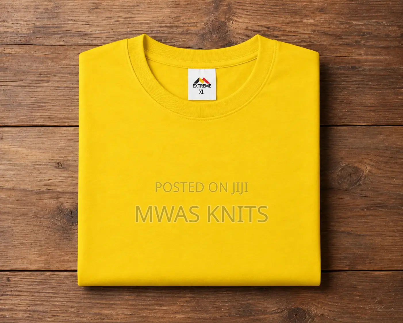 Yellow Round Neck T Shirt Pure Cotton