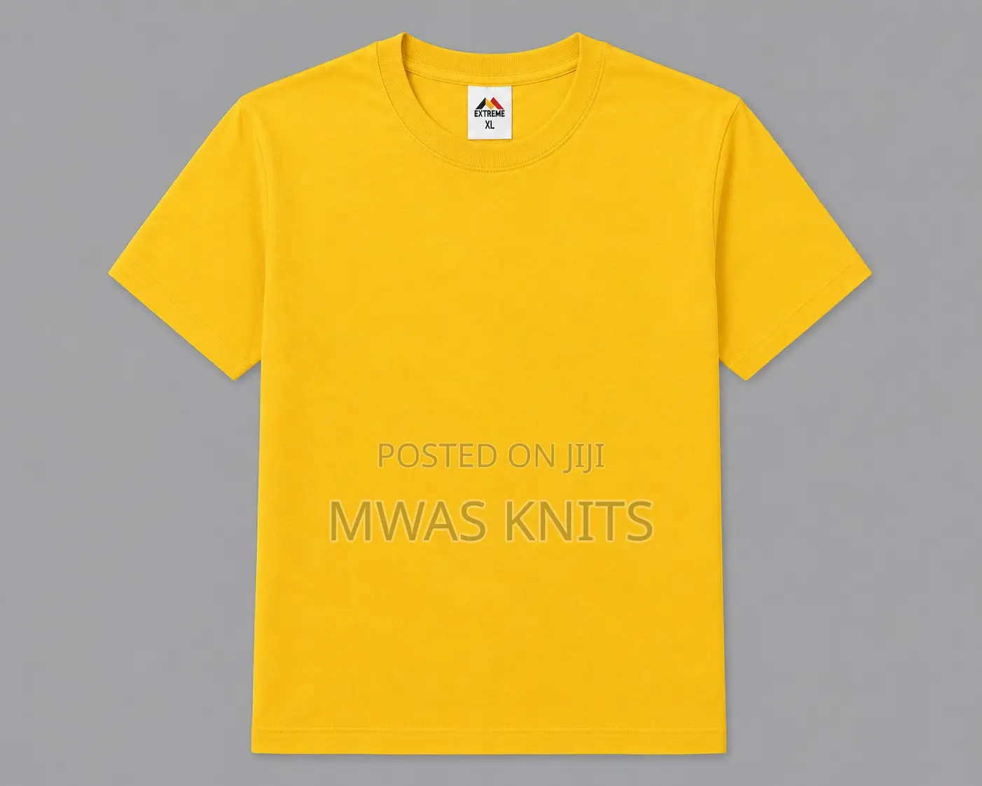 Yellow Round Neck T Shirt Pure Cotton