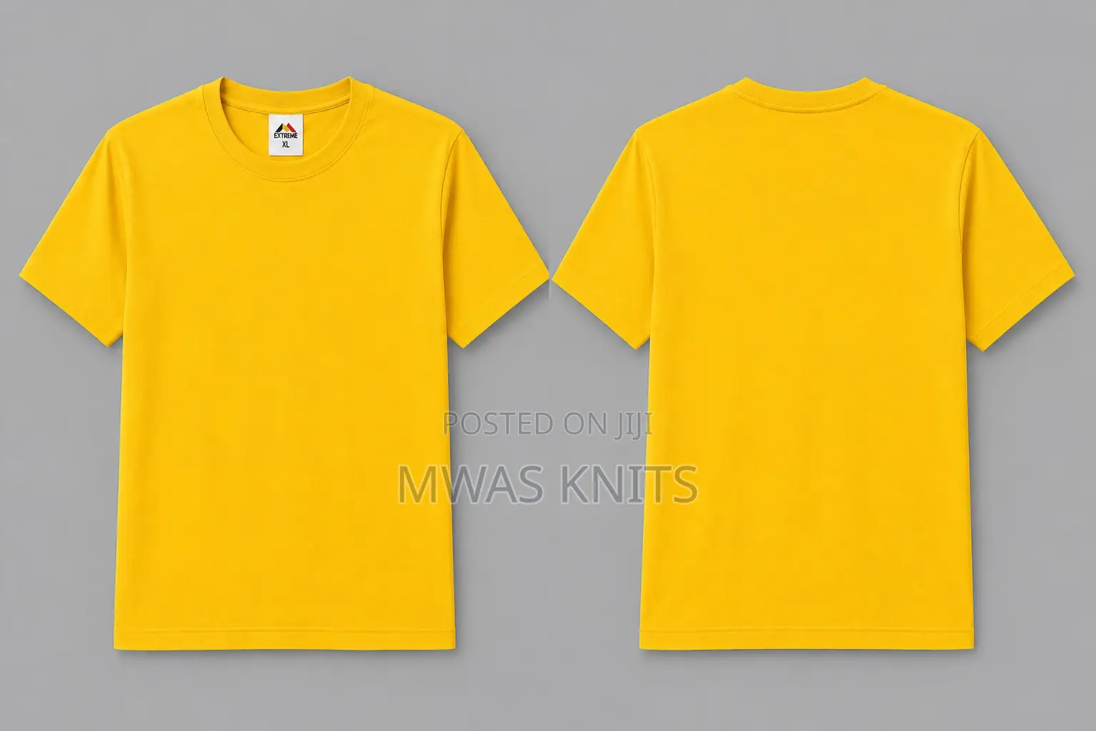Yellow Round Neck T Shirt Pure Cotton