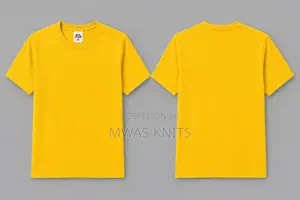 Yellow Round Neck T Shirt Pure Cotton