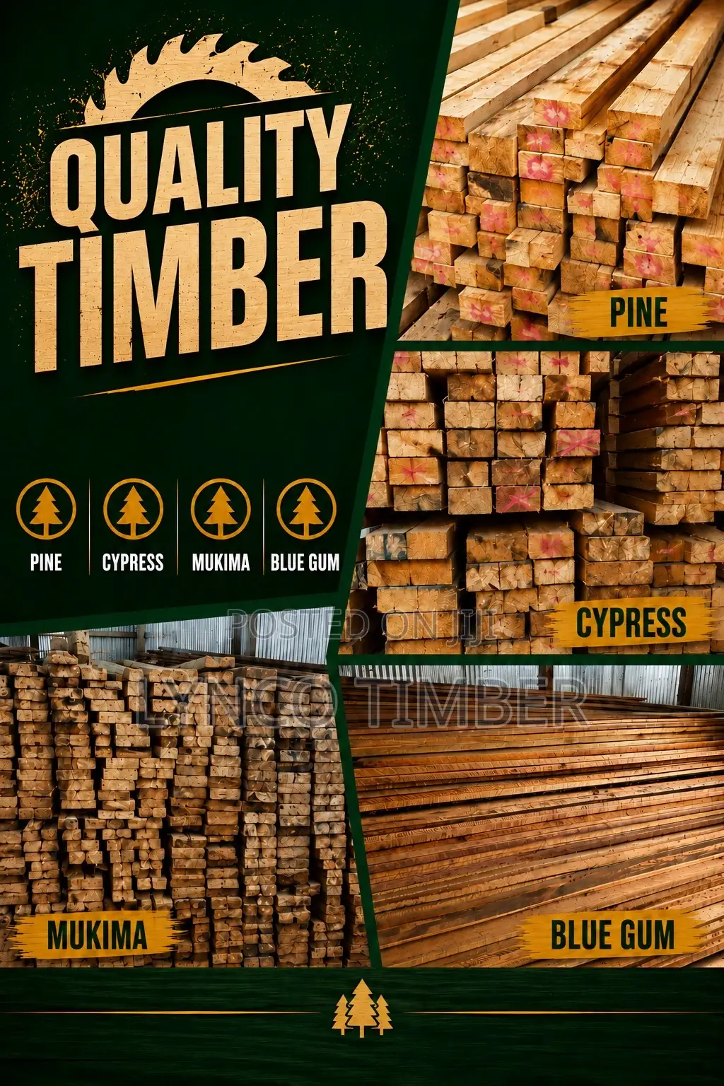 Timber - Pine, Cypress, Blue Gum, Mukima
