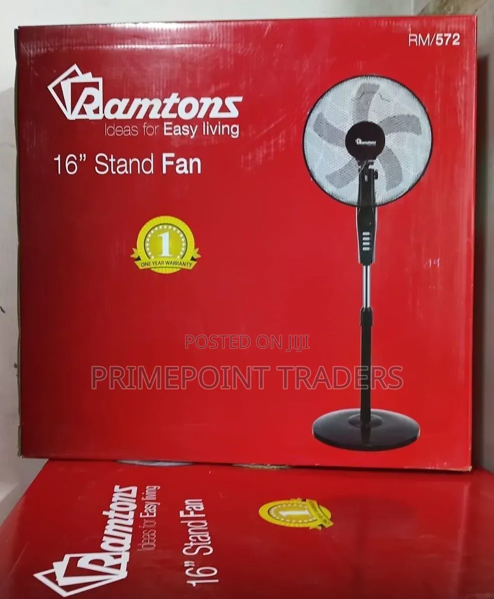 Ramtons Standing Fan 16 Inches,Powerful Cooling With 3-Speed Control
