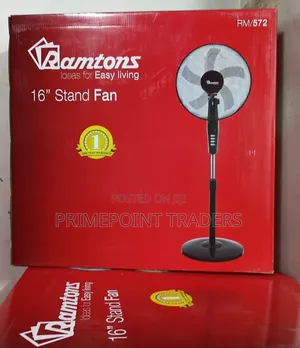 Ramtons Standing Fan 16 Inches,Powerful Cooling With 3-Speed Control