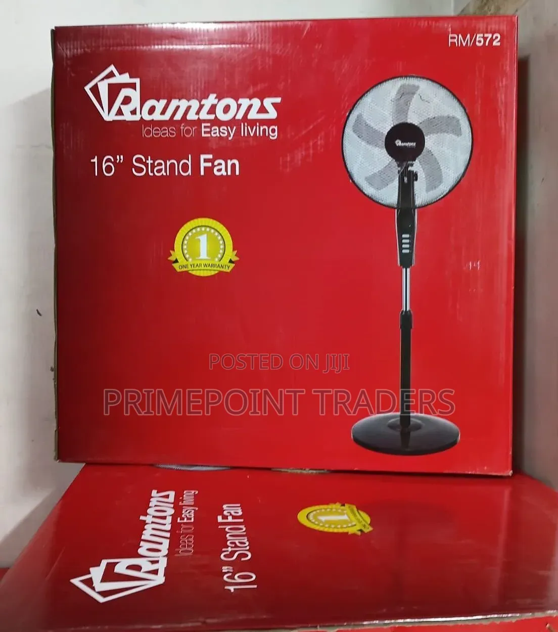 Ramtons Standing Fan 16 Inches,Sleek Black Design for Every Space