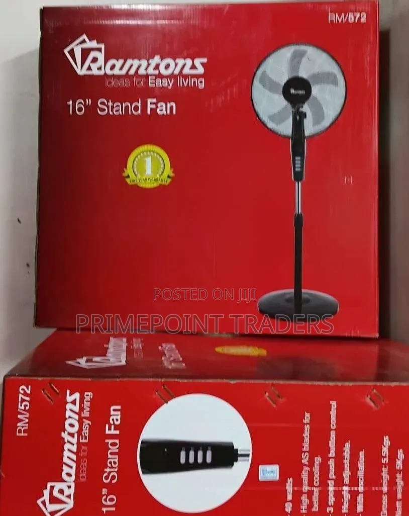 Ramtons Standing Fan Size 16 Inches,Energy-Efficient Cooling