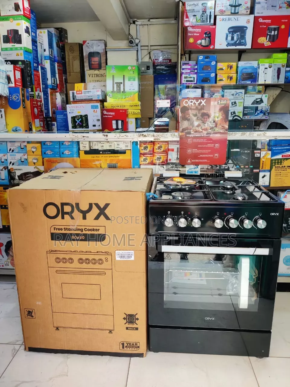 60x60cm 3gas+1e Ost260u31e3ble Full Black Mika Oryx Cooker