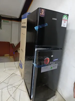 Ecomax 138L Double Door Refrigerator – Black