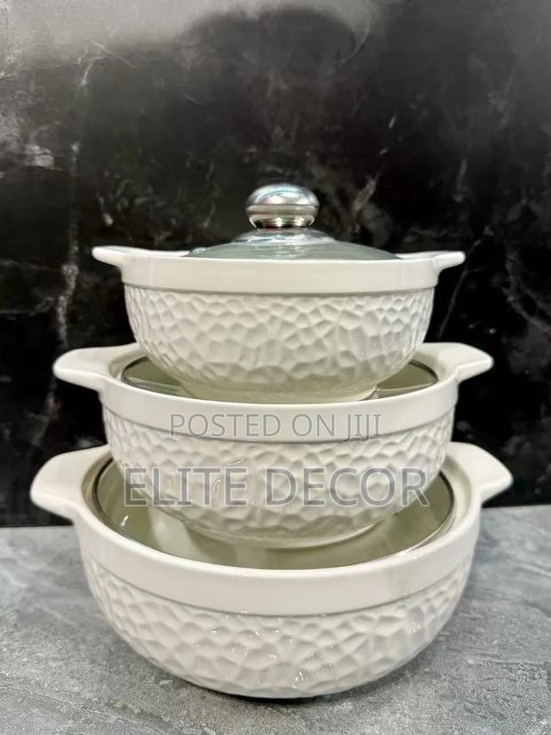 Stylish 3-in-1 Ceramic Serving Dish Casserole Set - thumbnail 2