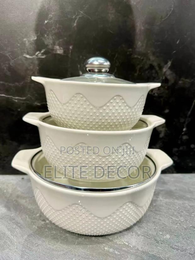 Stylish 3-in-1 Ceramic Serving Dish Casserole Set - thumbnail 3