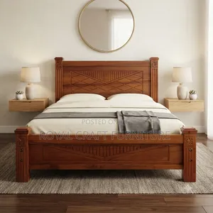 Premium 6x6 Solid Mahogany Bed – Expertly Crafted Sturdy