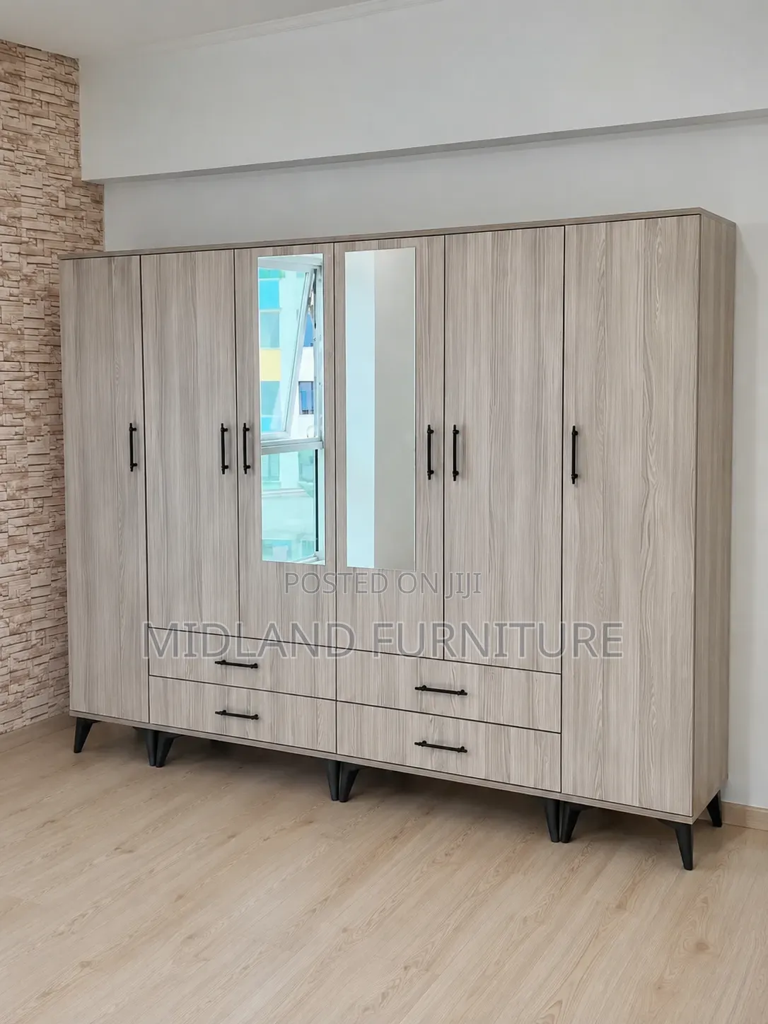 6 Door Wardrobe With Mirrors Drawers