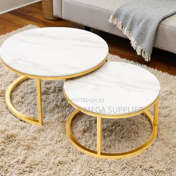 Marble Nesting Coffee Table Set for Lounge Reception Office