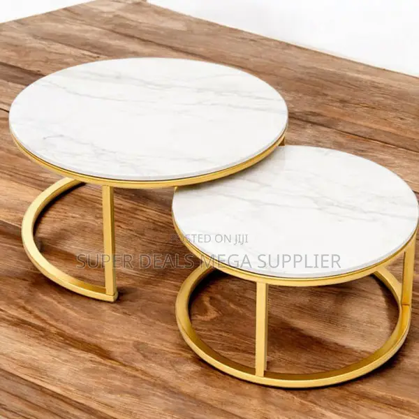 Marble Nesting Coffee Table Set With Scratch Resistant Surface