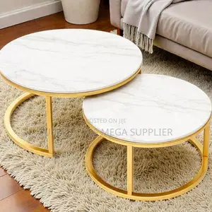 Contemporary Marble Nesting Coffee Table for Home and Office
