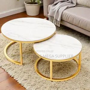 Contemporary Marble Nesting Coffee Table for Home and Office