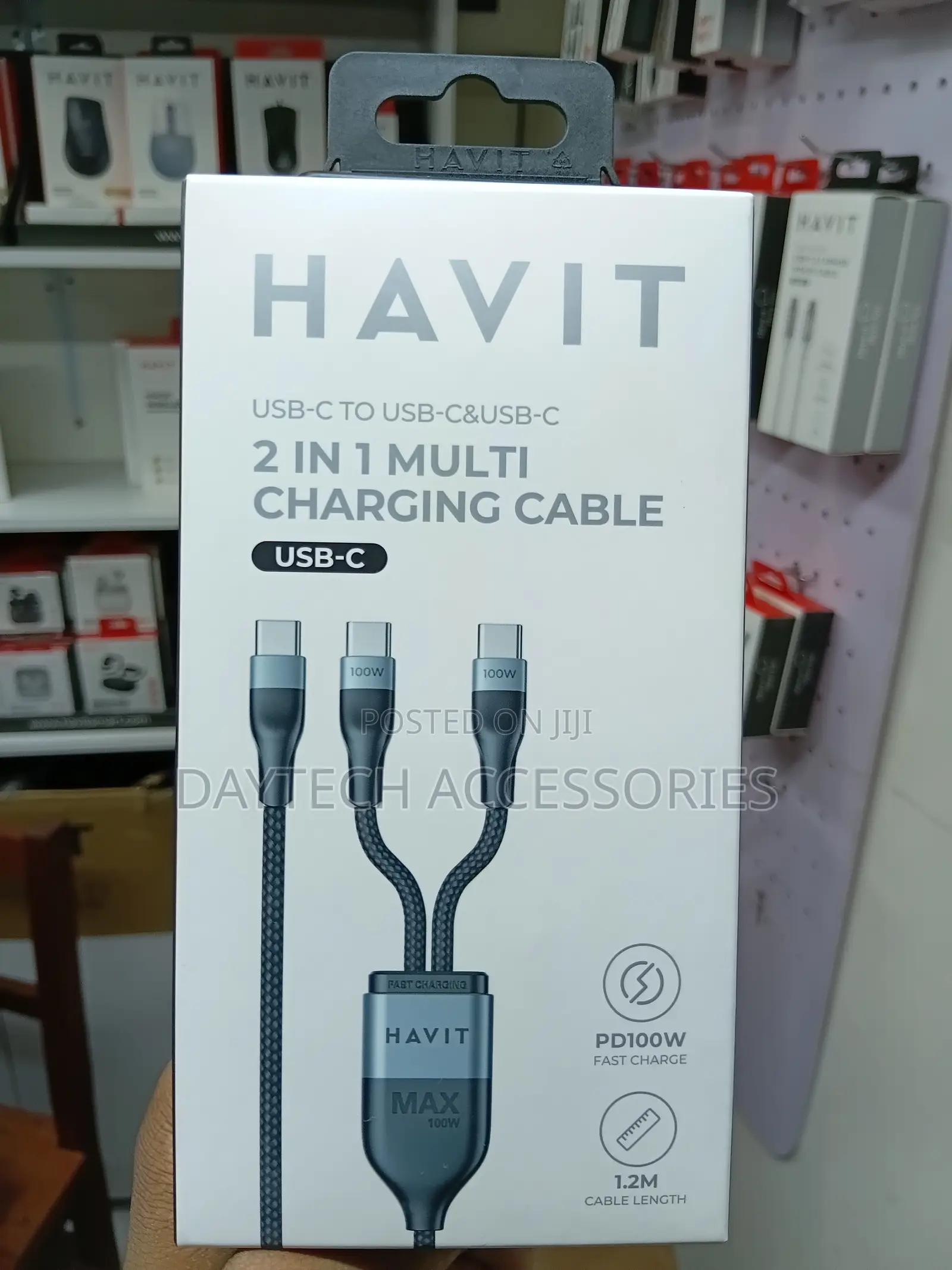 Havit Mobile Series CB6325 2-in-1 USB-C to Dual USB-C Cable