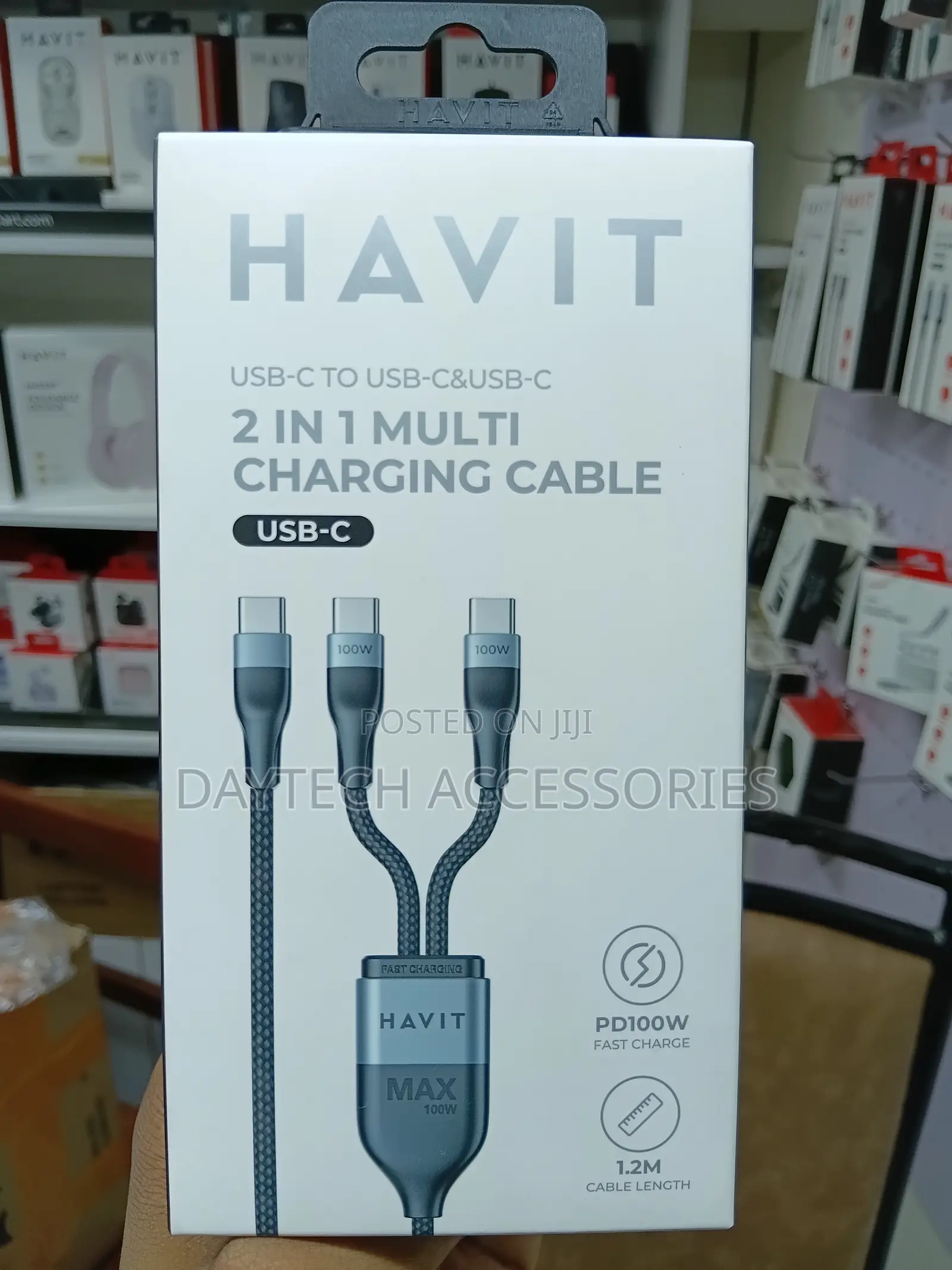 Havit Mobile Series CB6325 2-in-1 USB-C to Dual USB-C Cable
