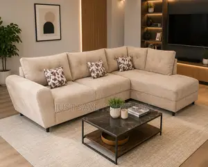 Aspen L-Shaped Corner Sofa – Beige Fabric