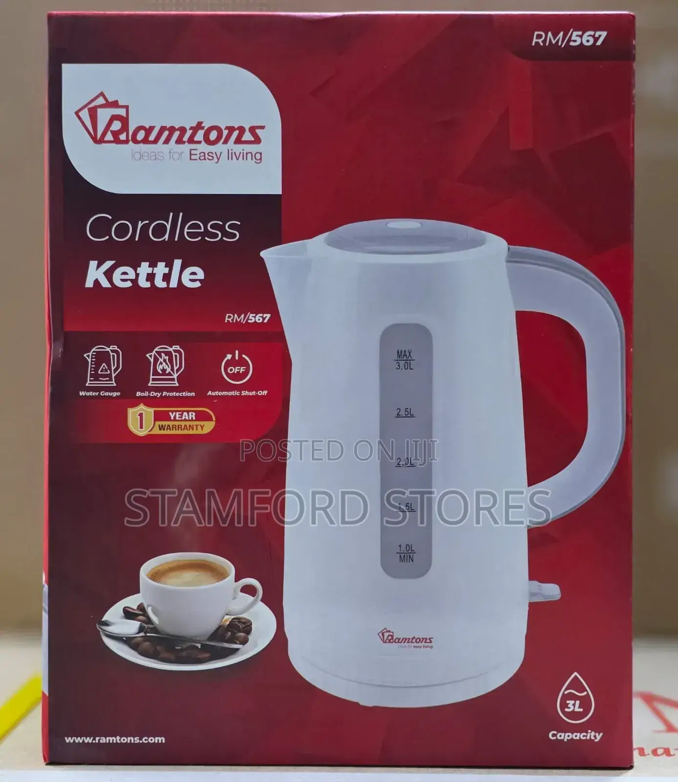 Ramtons Cordless Kettle 3L RM/567