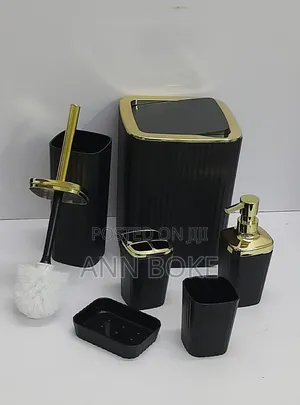 Toothbrush Holder, Soap Dispenser, Toilet Brush, Trash