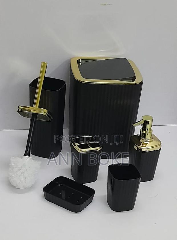 Toothbrush Holder, Soap Dispenser, Toilet Brush, Trash