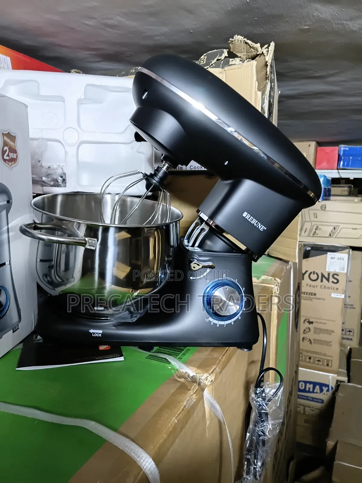 Rebune 7.0L Electric Stand Mixer With Stainless Steel Bowl