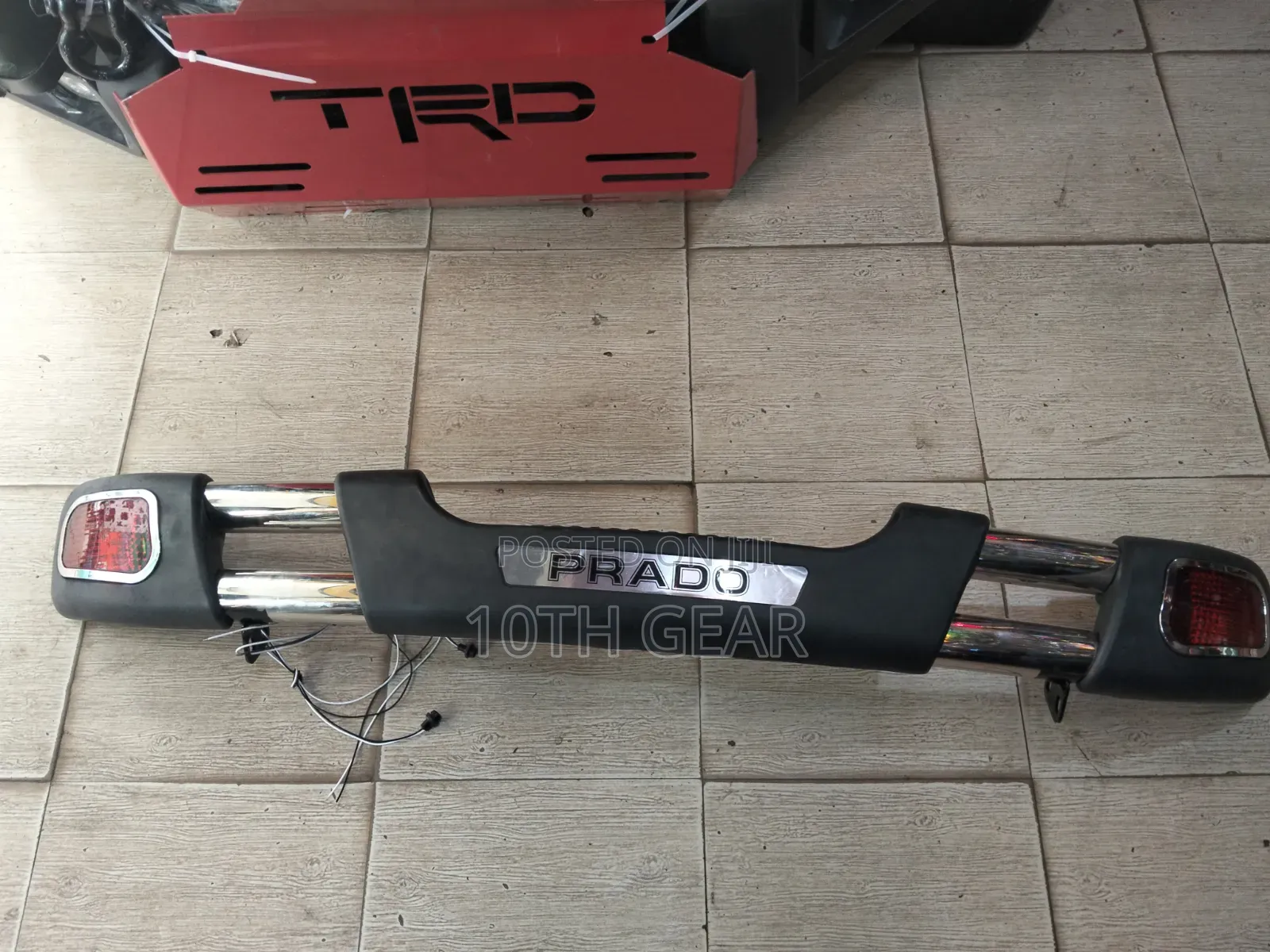 Rear Bumper Guard Prado 120 With Lights