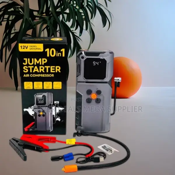 Road Trip Essential 10-in-1 Car Jump Starter With Digital Air Inflator