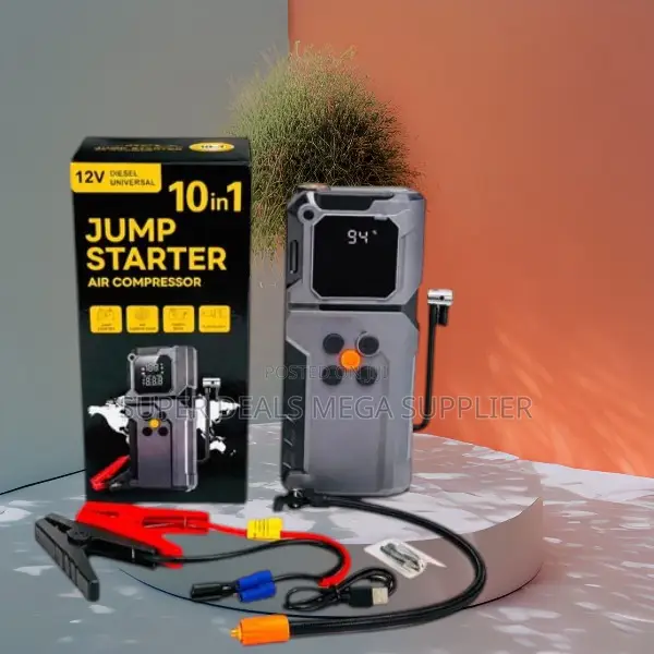 Road Trip Essential 10-in-1 Car Jump Starter With Digital Air Inflator