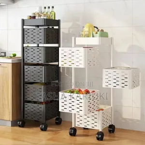 Rotating Metallic Kitchen Rack 5 Layer