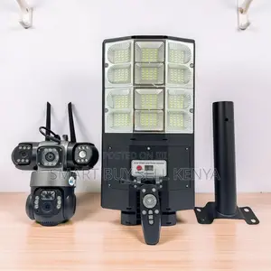 Energy Saving 20MP 4G PTZ Multiple Lens Camera With Solar Street Light