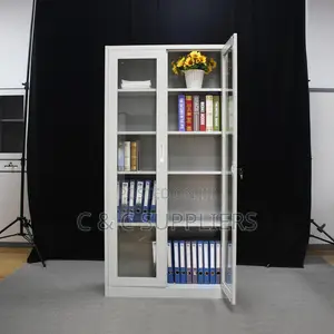 2-Swing Door Full Glass Storage Cabinet