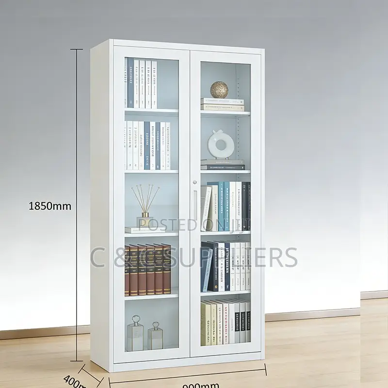 2-Swing Door Full Glass Storage Cabinet