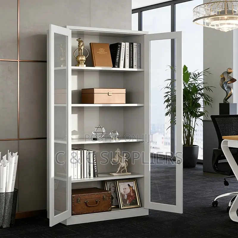 2-Swing Door Full Glass Storage Cabinet