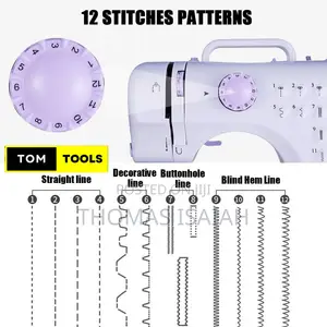 Mini Electric Sewing Machine With 12 Stitch Patterns, Foot Pedal,LED L