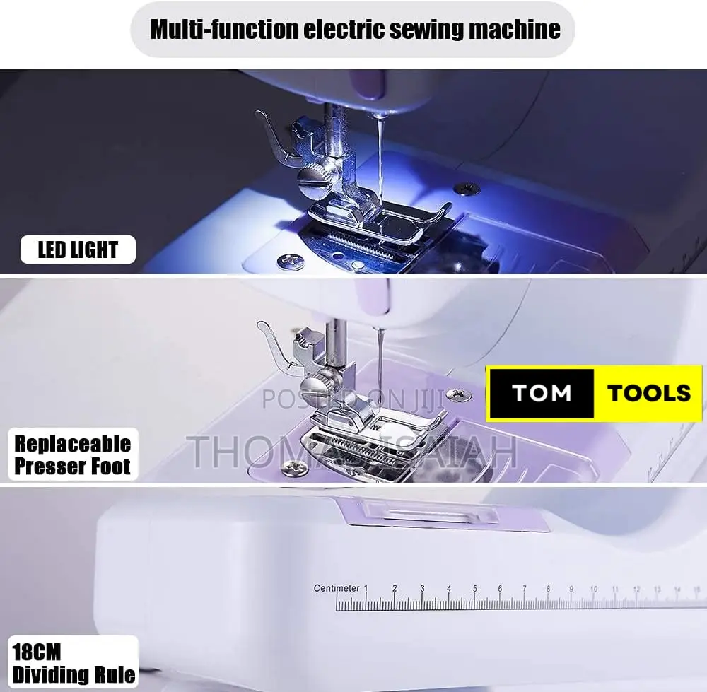 Mini Electric Sewing Machine With 12 Stitch Patterns, Foot Pedal,LED L