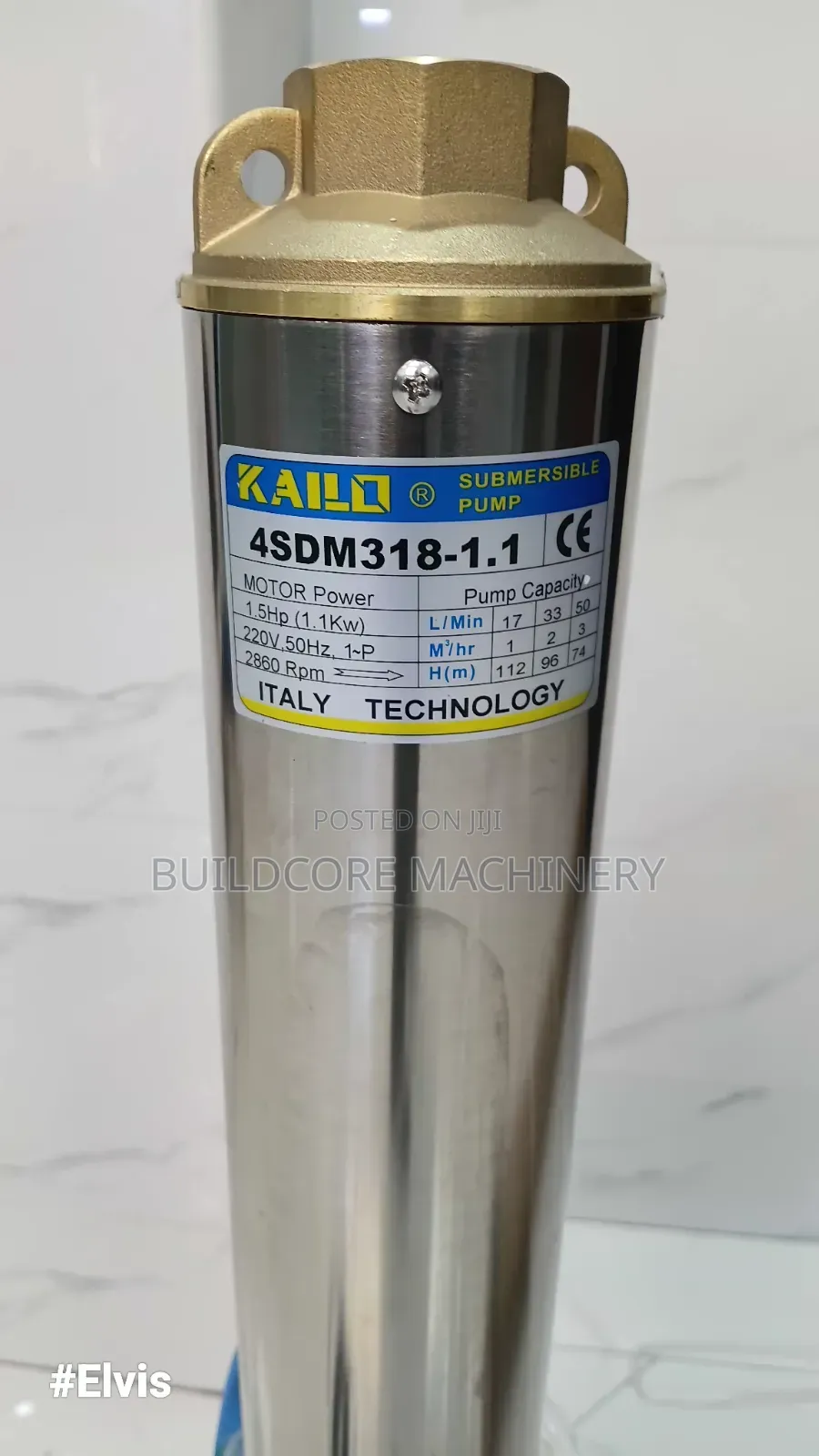 1.5Hp 1kw Kailo Deep-Well Submersible Water Pump