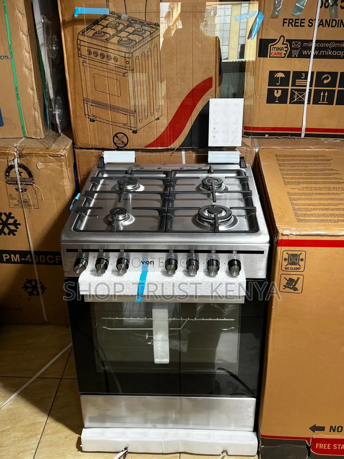 VON VCF664061FSX 4Gas Burner+ElectricOven,Cast Iron Pan,Flame Failure