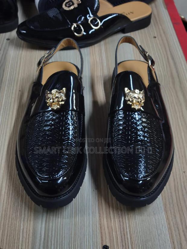 Croc-Embossed Wetlook Loafer - main view