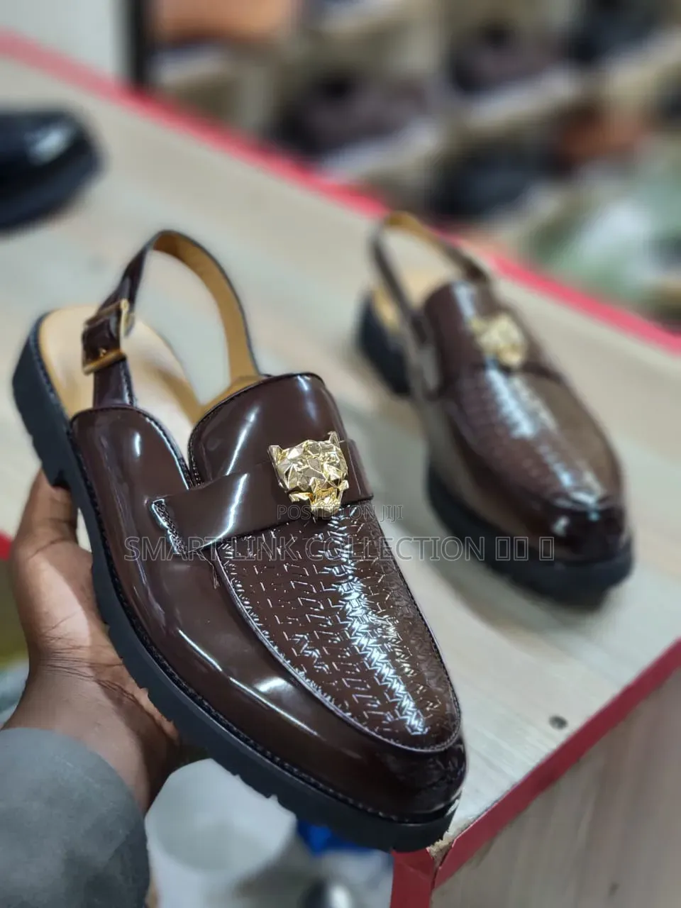 Croc-Embossed Wetlook Loafer