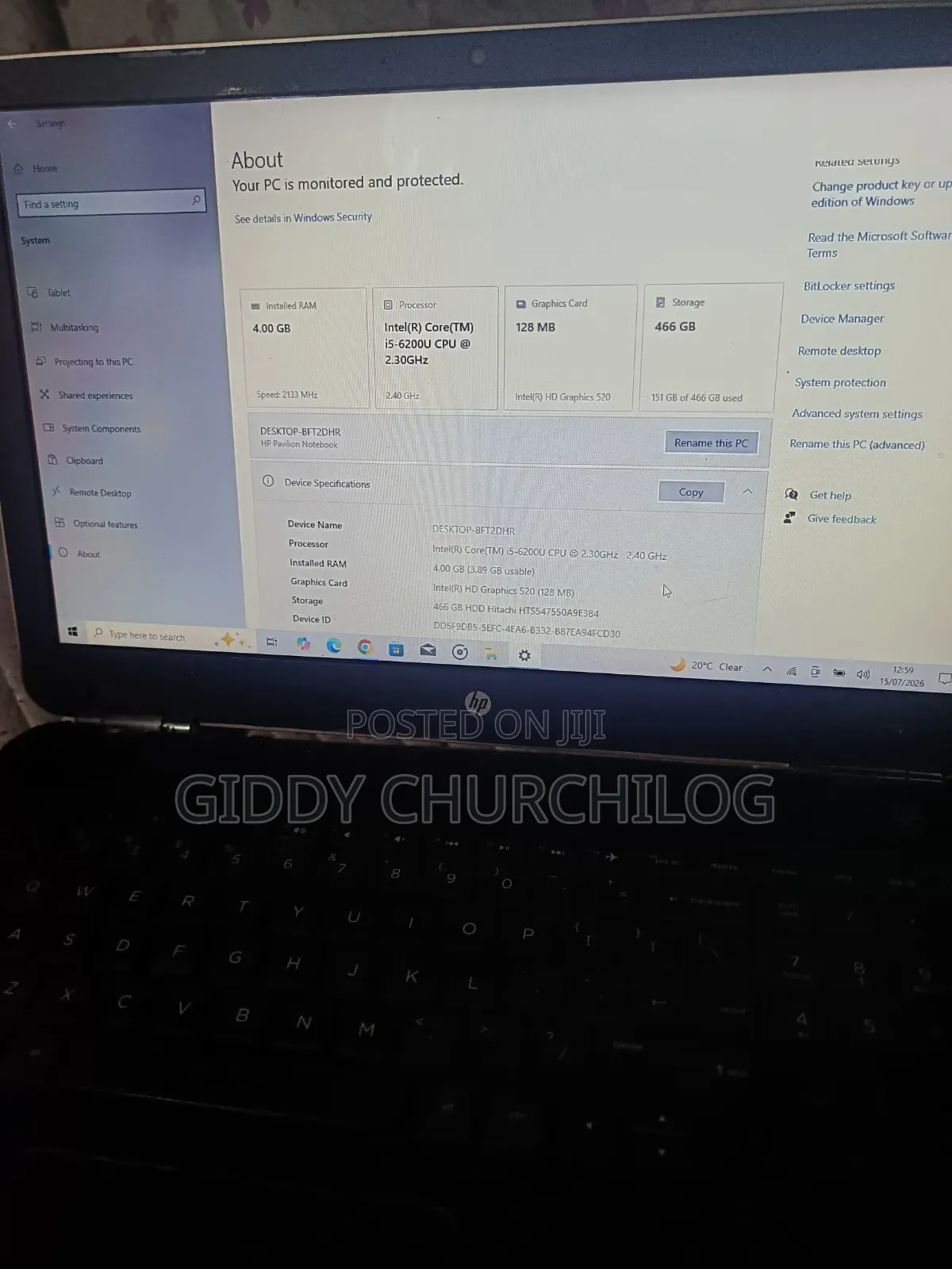 Laptop HP 15 4GB Intel Core i5 HDD 500GB