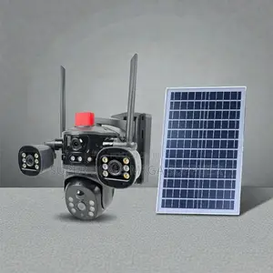 V380 Pro 20MP 4G PTZ Rotating Triple Lens Solar Camera Warehouse Guard