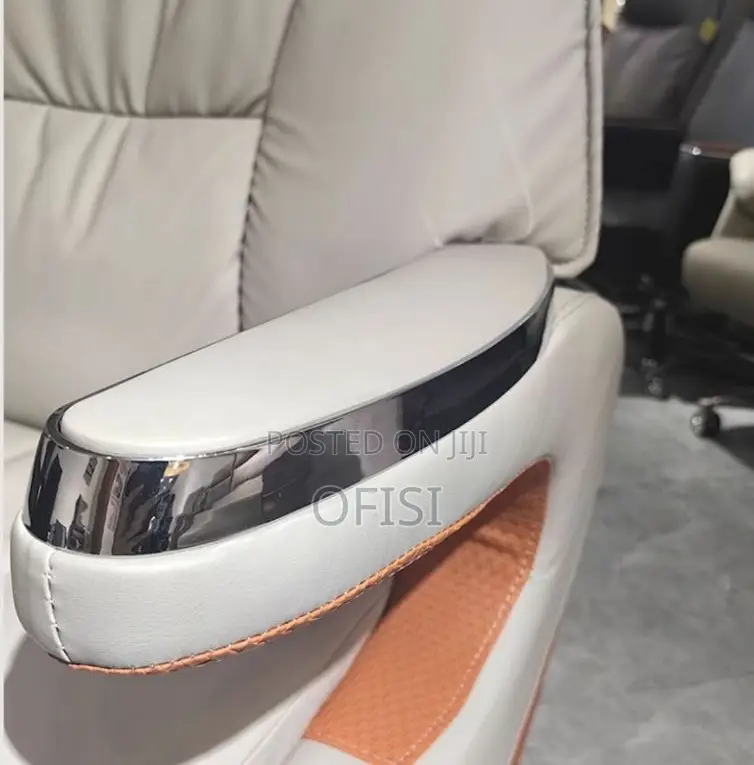 Office Chair; Ergonomic Leather Executive Office Chair With Footrest
