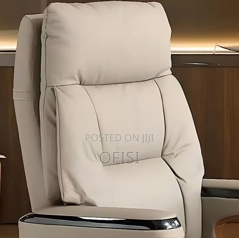 Office Chair; Ergonomic Leather Executive Office Chair With Footrest