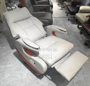 Office Chair; Ergonomic Leather Executive Office Chair With Footrest