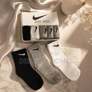 *5Pairs Tube Nike Cotton Socks Pack_re