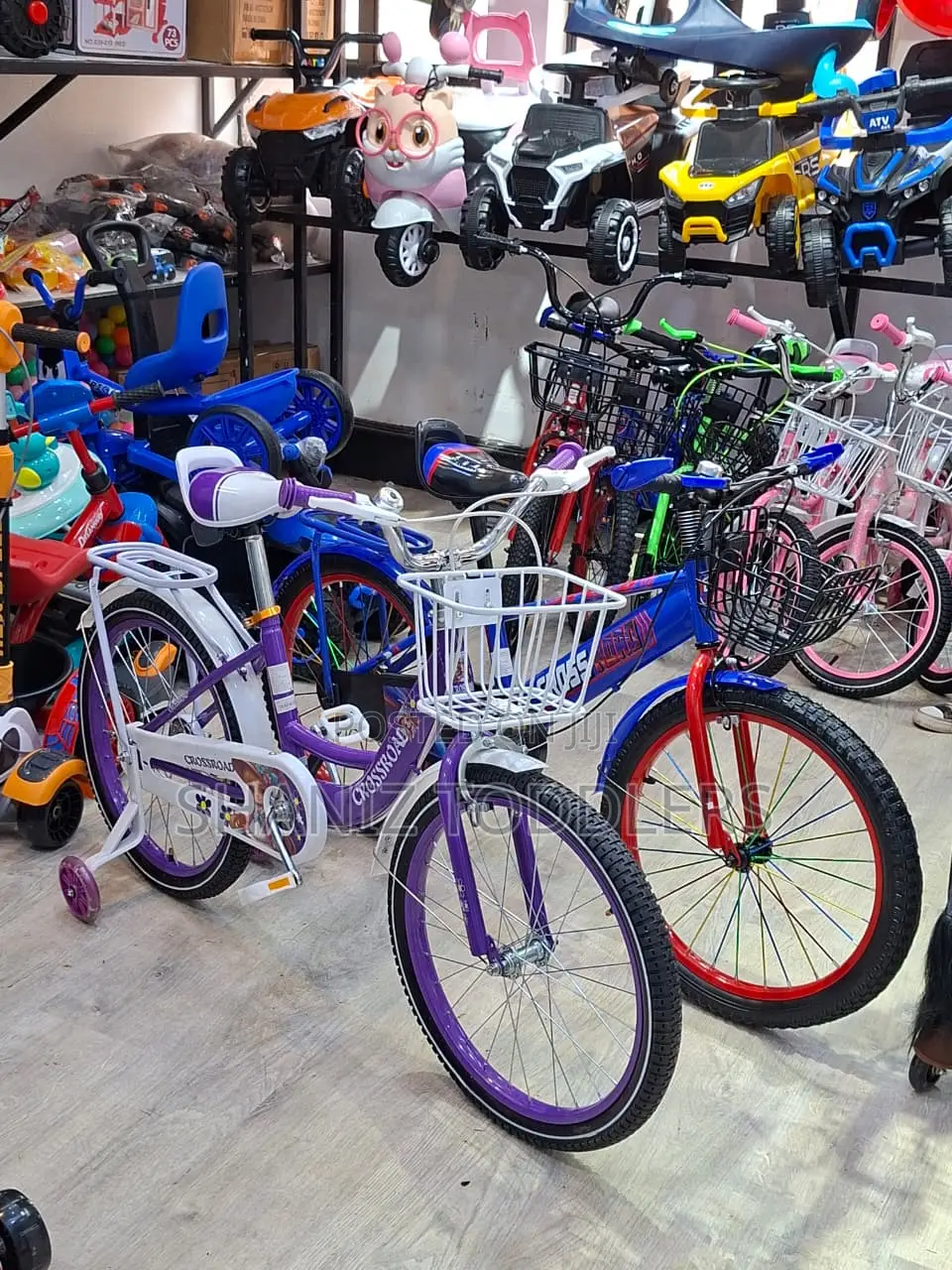 Kids Riding Bicycle With Basket Training Support