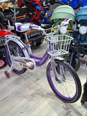 Kids Riding Bicycle With Basket Training Support