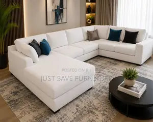 White 10-Seater U-Shaped Sectional Sofa