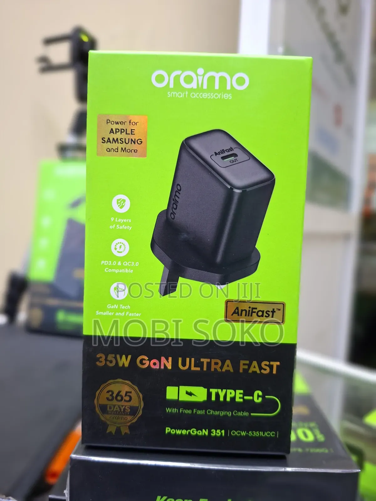 Oraimo PowerGaN 351 + C to C Cable 35W GaN Charger